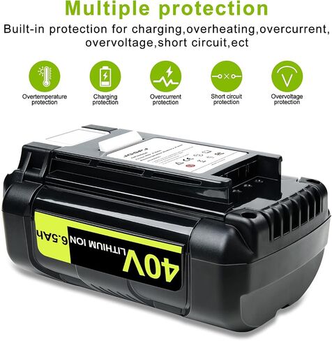 JGSPJ 6.5Ah OP4050 OP4026 Battery Replacement for Ryobi 40V Lithium Ion Battery Compatible with OP4040 OP4030 OP4060A in Saudi Arabia