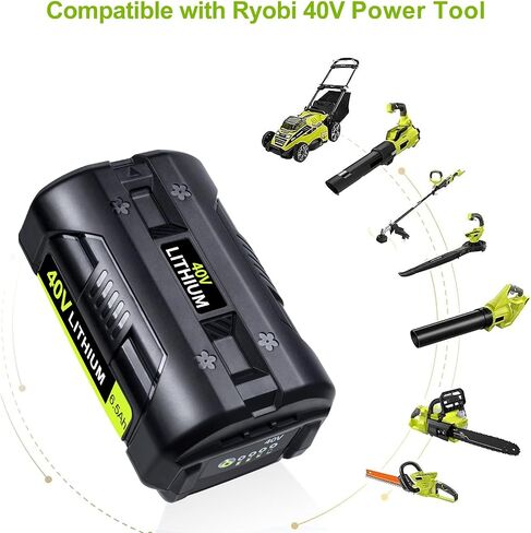 JGSPJ 6.5Ah OP4050 OP4026 Battery Replacement for Ryobi 40V Lithium Ion Battery Compatible with OP4040 OP4030 OP4060A in Saudi Arabia