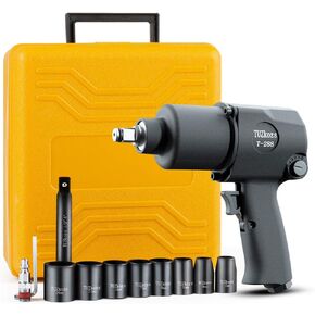 TUZkozs T-288 1/2" Air Impact Wrench Kit [ mm Size Sockets ] Heavy Duty Twin Hammer Half Inch Impact Gun 5-Speed pistola de impacto in Kuwait