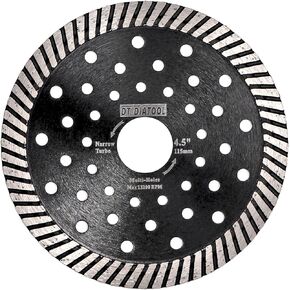 DT-DIATOOL Narrow Turbo Diamond Blade with Multi Hole for Granite Marble Block Diameter 7 Inch