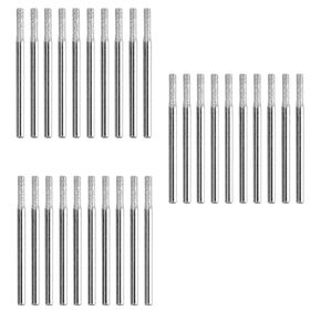 LDEXIN 30pcs 3mm/0.12" Cylindrical Head Diamond Drill Bit Diamond Grinding Head Mounted Burr Point Jewelry Beach Sea Glass Shells Gemstones Lapidary Grinding Rotary Tool 3mm/0.12" Shank
