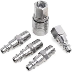 DOTOOL Air Coupler and Plug Kit 1/4" NPT Quick Connect Accessories 5 Pieces Air Compressor Hose Accessories Fittings in Kuwait