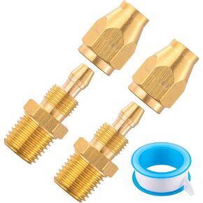 تركيبات بديلة قابلة لإعادة الاستخدام، تركيبات إصلاح نهاية خرطوم الهواء النحاسي القابل لإعادة الاستخدام مع 1/4 بوصة NPT، لخرطوم الهوية 1/4 بوصة in Kuwait