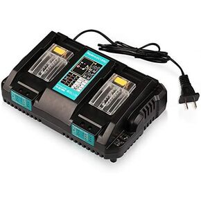 استبدال شاحن بطارية Enegitech DC18RD 18V لماكيتا 6A 120W شاحن سريع مزدوج المنافذ متوافق مع بطارية ليثيوم أيون ماكيتا 18V BL1850B BL1860B BL1830B (شاحن فقط) in Kuwait