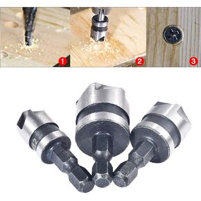 HOHXEN 3Pcs 1/4'' Hex 5 Flute 90 Degree 1/2'' 5/8'' 3/4'' Countersink Drill Bit for Wood Metal Quick Change Set in Kuwait