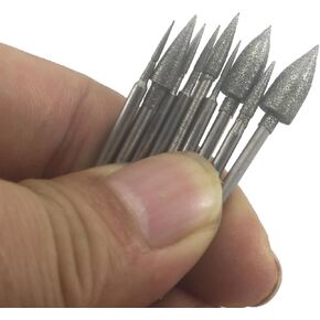 𝐋𝐮𝐨 𝐤𝐞 9 Pcs Diamond Burr Sets, Stone Carving Tool with 3/32 Inch Shank Fits For Dremel Rotary Tool