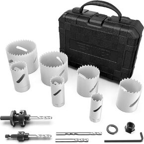 مجموعة منشار ثقب رايكر مع العرقوب وأذرع حفر بديلة، هيكل فولاذي شديد التحمل للخشب الممل، والألومنيوم، والمعدن، أو PVC، السباكة والنجارة DIY (مجموعة منشار معدنية - معدن) in Kuwait