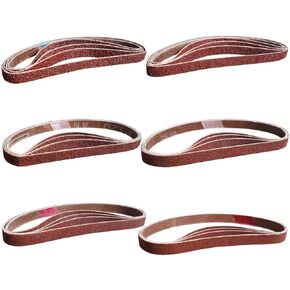 24 قطعة من Tockrop 1/2 × 18 بوصة أحزمة السنفرة أكسيد الألومنيوم سكين & أداة مبراة أحزمة السنفرة متنوعة الحصى للأحزمة الكاشطة لحزام الهواء - 4 كل من P60 P80 P120 P150 P240 P400 in Kuwait