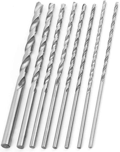 Saipe 8pcs 200mm Twist Drill Bit Set Extra Long HSS Twist Bits Round Straight Shank Tool Sets Wood Working Tool for Wood Plastic and Aluminum (4-10mm) in Saudi Arabia
