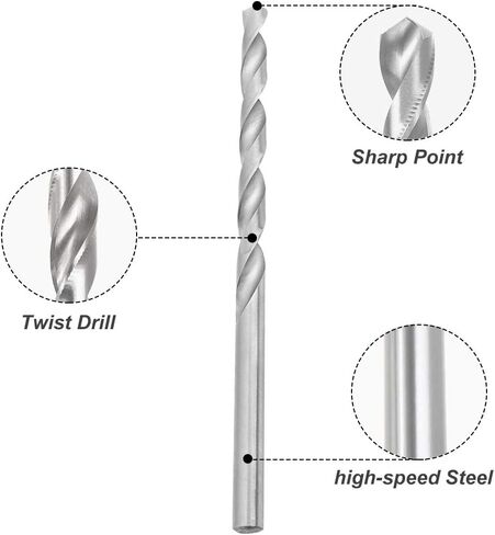 Saipe 8pcs 200mm Twist Drill Bit Set Extra Long HSS Twist Bits Round Straight Shank Tool Sets Wood Working Tool for Wood Plastic and Aluminum (4-10mm) in Saudi Arabia