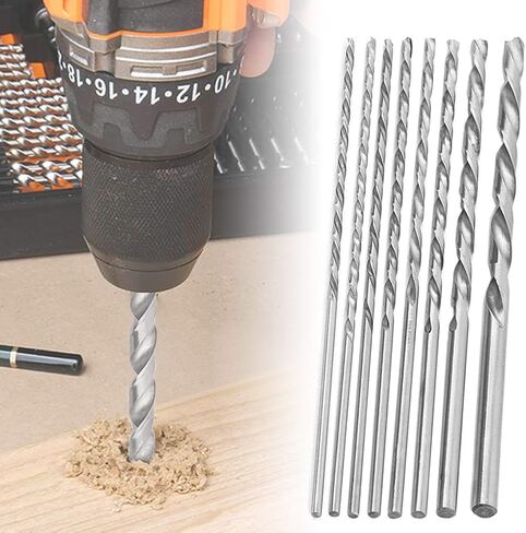 Saipe 8pcs 200mm Twist Drill Bit Set Extra Long HSS Twist Bits Round Straight Shank Tool Sets Wood Working Tool for Wood Plastic and Aluminum (4-10mm) in Saudi Arabia