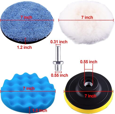 SIQUK 13 Pieces Buffing Pads 3 Inch Car Polishing Pad Kit Foam Polish Pads Wax Buffer Polisher Attachment for Drill in Saudi Arabia