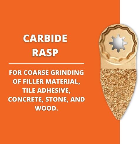 Fein StarLock Plus Carbide Oscillating Rasp - Finger Shape for Coarse Grinding of Filler Material, Tile Adhesive, Concrete, Stone, Wood - Fits Most Multitools - 63731002210 in Saudi Arabia