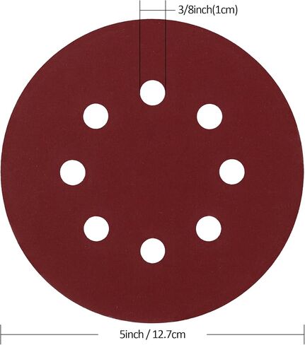 100 قطعة من أقراص الصنفرة مقاس 5 بوصات 600 800 1000 1500 2000 قرص سنفرة بحلقة 8 فتحات للتركيب بواسطة خطاف وحلقة لصنفرة الصنفرة المدارية (SD003) in Kuwait