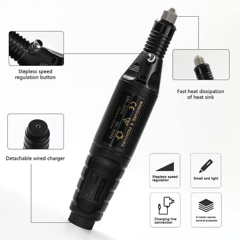 مجموعة أدوات دوارة، مجموعة أدوات قلم النقش، قلم حفر صغير سلكي متعدد الوظائف، مجوهرات يدوية مصنوعة من الزجاج المنحوت، مجموعة مثقاب كهربائي in Kuwait