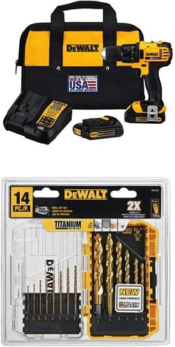 DEWALT DCD780C2 20-Volt Max Li-Ion Compact 1.5 Ah Drill/Contractor bag with DEWALT DWST08201 Tough System Case, Small in Saudi Arabia