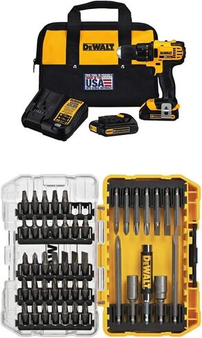 DEWALT DCD780C2 20-Volt Max Li-Ion Compact 1.5 Ah Drill/Contractor bag with DEWALT DWST08201 Tough System Case, Small in Saudi Arabia