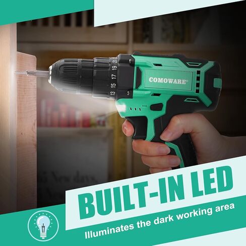كومو وير مثقاب لاسلكي 20 فولت، مجموعة مثقاب كهربائي مع بطارية واحدة وشاحن in Kuwait