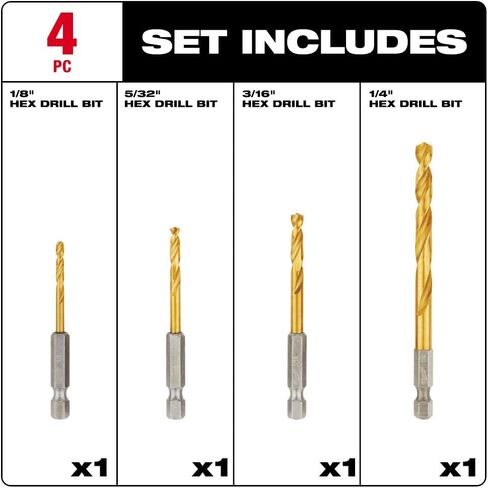 MILWAUKEE ELECTRIC TOOL 48-89-4644 Drill Bit Red Helix 4 Piece Set in Saudi Arabia