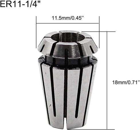 توهيا حلقة زنبركية ER11 مقاس 1/4 انش، ظرف حلقة ER11 عالي الدقة لالة النقش سي ان سي واداة مخرطة الطحن - عبوة من قطعتين in Kuwait
