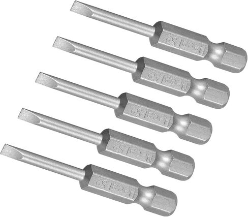 Kozelo 5pcs Slotted Screwdriver Bit - [2 Inch x H1/4 x SL3] Hex Shank Magnetic Flat Batch Head for Pneumatic or Power Tool Use, S2 Steel in Saudi Arabia