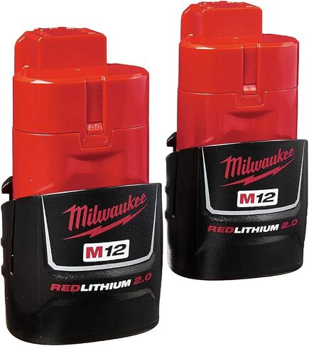 Milwaukee 48-11-2420 (2) M12 REDLITHIUM 2.0 Compact 12V Batteries & M12 Lithium-ion Battery Charger (48-59-2401) KIT in Saudi Arabia