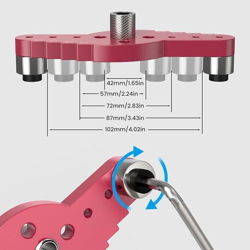 Preciva Self Centering Dowel Jig Kit, Drill Guide for Straight Holes Woodworking Tools with Drill Bit Set 1/4", 5/16", 3/8" and Drill Bit Stop Collar Set, Drill Jig for Hand Tools in Kuwait