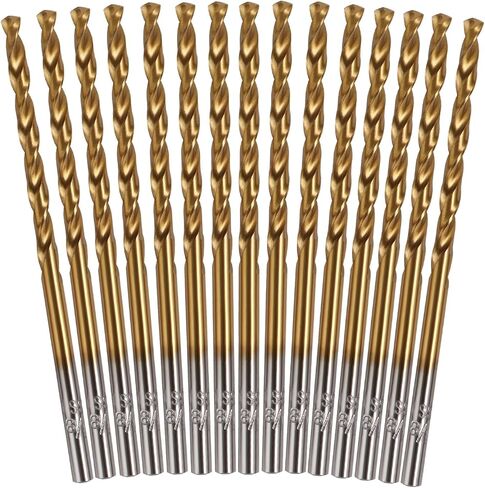 مجموعة رؤوس مثقاب كوبالت مكونة من 15 قطعة من Mulwark M35 - مجموعة رؤوس مثقاب معدنية مطلية بنيتريد التيتانيوم للصلب الصلب أو البلاستيك أو الخشب (3/16 - بوصة) in Kuwait