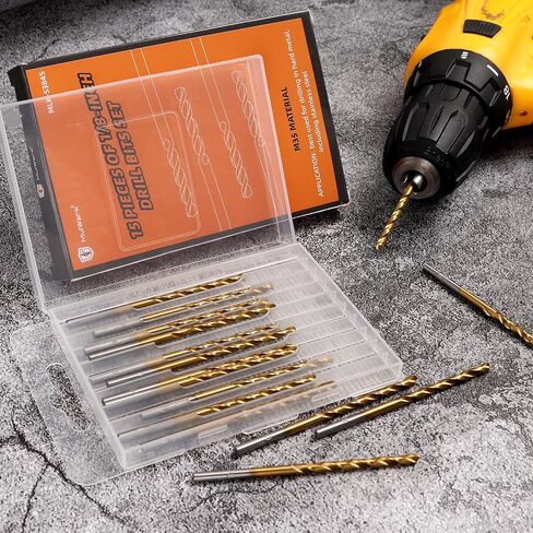 مجموعة رؤوس مثقاب كوبالت مكونة من 15 قطعة من Mulwark M35 - مجموعة رؤوس مثقاب معدنية مطلية بنيتريد التيتانيوم للصلب الصلب أو البلاستيك أو الخشب (3/16 - بوصة) in Kuwait