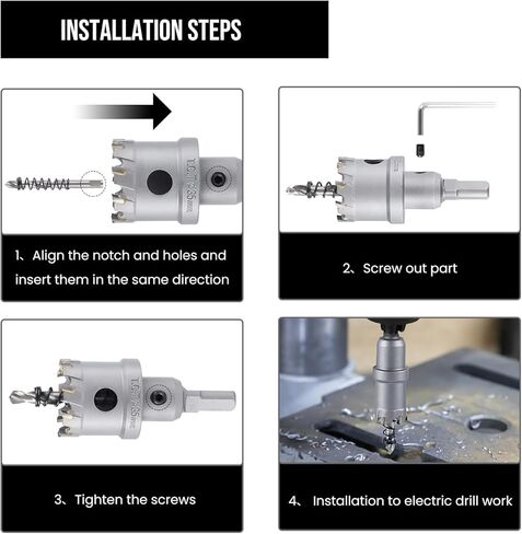 Anfrere TCT 3/8 بوصة منشار ثقب للمعادن الصلبة، منشار قطع كربيد TCT شديد التحمل مع لقمة ثقب مركزية وساق SDS ومفتاح ربط على شكل حرف L للفولاذ المقاوم للصدأ والحديد والألومنيوم والسبائك والبلاستيك in Kuwait