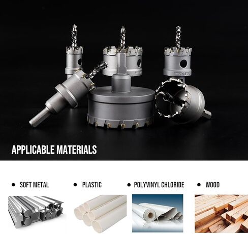 Anfrere TCT 3/8 بوصة منشار ثقب للمعادن الصلبة، منشار قطع كربيد TCT شديد التحمل مع لقمة ثقب مركزية وساق SDS ومفتاح ربط على شكل حرف L للفولاذ المقاوم للصدأ والحديد والألومنيوم والسبائك والبلاستيك in Kuwait