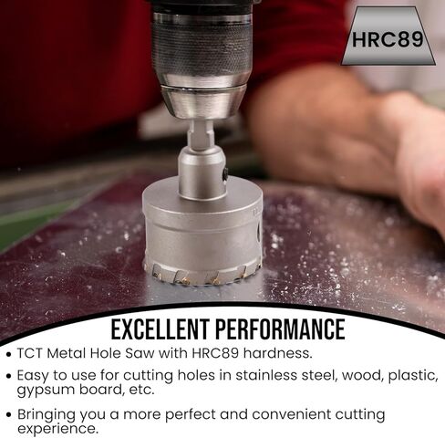 Anfrere TCT 3/8 بوصة منشار ثقب للمعادن الصلبة، منشار قطع كربيد TCT شديد التحمل مع لقمة ثقب مركزية وساق SDS ومفتاح ربط على شكل حرف L للفولاذ المقاوم للصدأ والحديد والألومنيوم والسبائك والبلاستيك in Kuwait