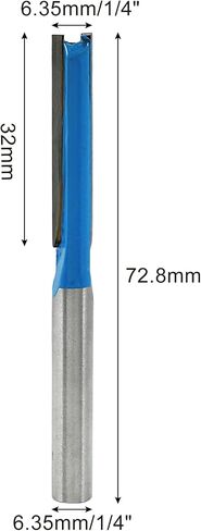 LDEXIN 2 Pcs Straight Cut Router Bit 1/4" Dia. 2-Flute Straight Router Bit Carbide Tipped Router Bit, 1/4 Inch Shank, Blue in Saudi Arabia