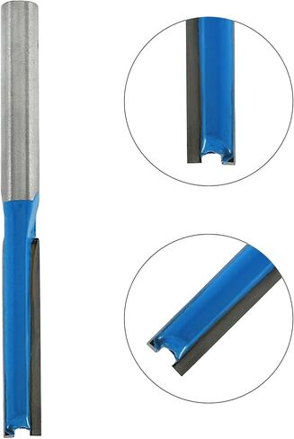 LDEXIN 2 Pcs Straight Cut Router Bit 1/4" Dia. 2-Flute Straight Router Bit Carbide Tipped Router Bit, 1/4 Inch Shank, Blue in Saudi Arabia