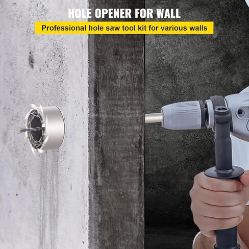 VEVOR Concrete Hole Saw Kit, 1-2/11", 1-3/5", 2-9/16", 3-5/32", 3-15/16" Drill Bit Set SDS Plus & SDS MAX Shank Wall Hole Cutter w/a 4-1/3" Connecting Rod for Concrete, Cement, Stone Wall, Masonry in Saudi Arabia