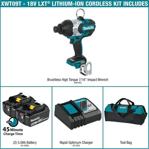 Makita XWT09Z LXT Lithium-Ion Brushless Cordless High Torque Hex Impact Wrench, 18V/7/16" in Saudi Arabia