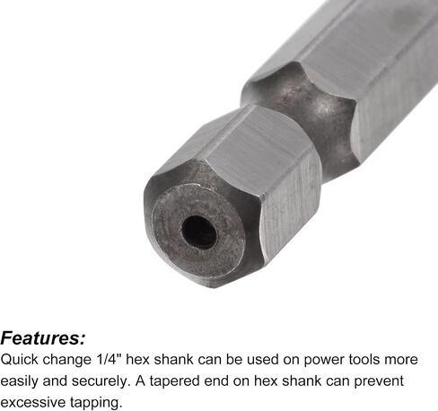 uxcell Combination Drill and Tap Bit, 1/4" Hex Shank M4 x 0.7 Metric TiAlN Coated M35 Cobalt High Speed Steel Spiral Flute Drilling Tapping Tool 2pcs in Saudi Arabia