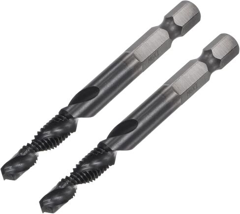 uxcell Combination Drill and Tap Bit, 1/4" Hex Shank M4 x 0.7 Metric TiAlN Coated M35 Cobalt High Speed Steel Spiral Flute Drilling Tapping Tool 2pcs in Saudi Arabia