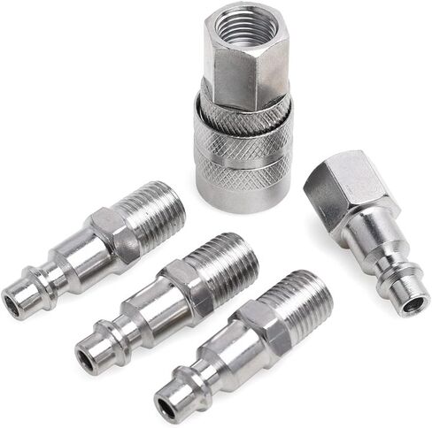 DOTOOL Air Coupler and Plug Kit 1/4" NPT Quick Connect Accessories 5 Pieces Air Compressor Hose Accessories Fittings in Kuwait