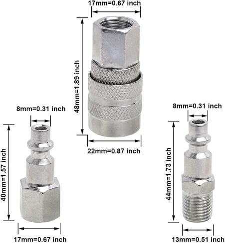DOTOOL Air Coupler and Plug Kit 1/4" NPT Quick Connect Accessories 5 Pieces Air Compressor Hose Accessories Fittings in Kuwait