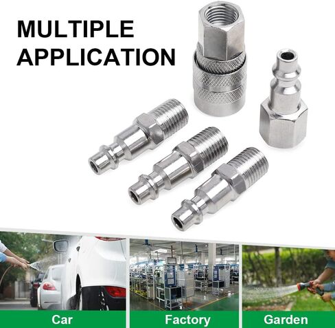 DOTOOL Air Coupler and Plug Kit 1/4" NPT Quick Connect Accessories 5 Pieces Air Compressor Hose Accessories Fittings in Kuwait