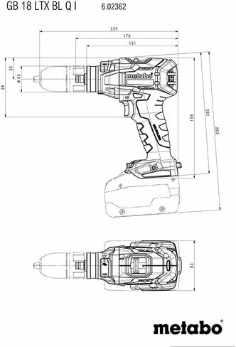 ميتابو اداة تنصت لاسلكية بدون فرشاة Gb18Ltxblq18V in Kuwait