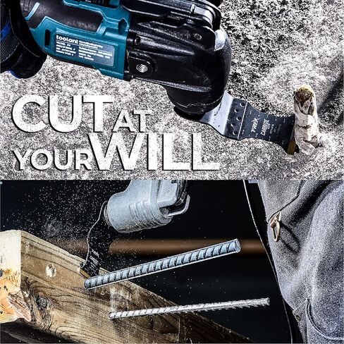 toolant Carbide Oscillating Saw Blades with Industrial AlTiN Coating, Multitool Blades for Hardened Metal, Rebar, Bolt, Nail, Hard Material and Other General Purpose, Quick Release Design with Storage Case, 6pcs in Saudi Arabia