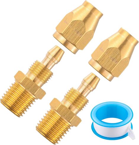 تركيبات بديلة قابلة لإعادة الاستخدام، تركيبات إصلاح نهاية خرطوم الهواء النحاسي القابل لإعادة الاستخدام مع 1/4 بوصة NPT، لخرطوم الهوية 1/4 بوصة in Kuwait