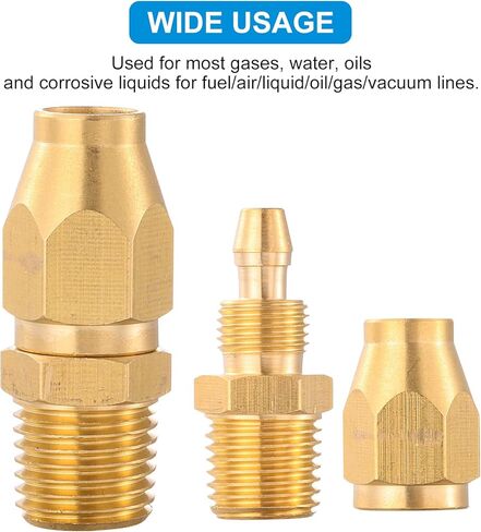 تركيبات بديلة قابلة لإعادة الاستخدام، تركيبات إصلاح نهاية خرطوم الهواء النحاسي القابل لإعادة الاستخدام مع 1/4 بوصة NPT، لخرطوم الهوية 1/4 بوصة in Kuwait