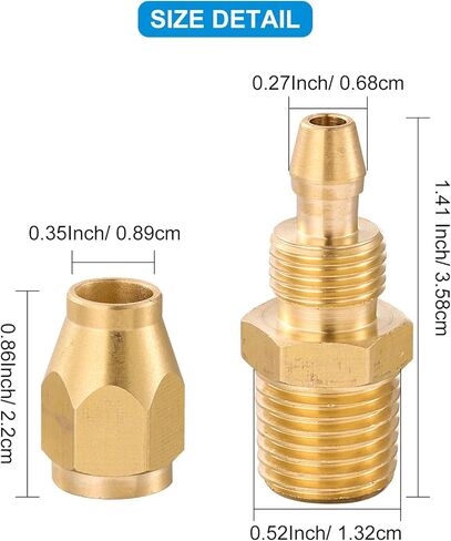 تركيبات بديلة قابلة لإعادة الاستخدام، تركيبات إصلاح نهاية خرطوم الهواء النحاسي القابل لإعادة الاستخدام مع 1/4 بوصة NPT، لخرطوم الهوية 1/4 بوصة in Kuwait
