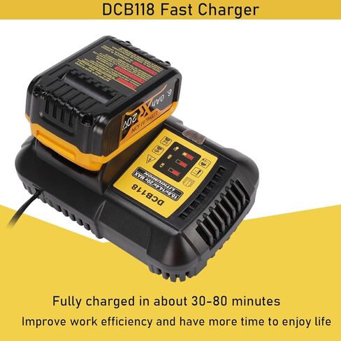 شاحن DCB118 لديوالت 20 فولت/60 فولت ماكس بطارية شاحن سريع بديل لمحطة ديوالت DCB118 DCB105 DCB015 DCB112 متوافق مع ديوالت DCB205 DCB206 DCB606 DCB609 DCB204 DCB612 DCB201 in Kuwait
