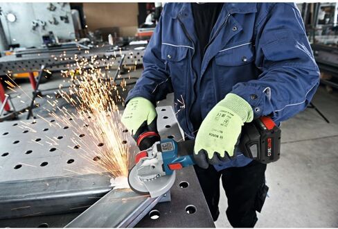 BOSCH GWX18V-50PCB14 18V X-LOCK بدون فرش متصل - جاهز 4-1 / 2 بوصة. - 5 بوصة. مجموعة أدوات طحن الزوايا مع (1) بطارية عالية الطاقة CORE18V® 8 Ah، باللون الأسود in Kuwait