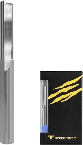 SPEED TIGER Carbide Spiral Router Bits Straight Flute - ISES1/4" Diameter, 1" Cutting Length, 2-1/2"OVL (1 Piece, 1/4") - for Wood, Plywood, MDF – Mill Bits Sets for DIYers & Professionals in Saudi Arabia