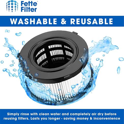 Fette Filter -DC5151H HEPA Filter Compatible with DEWALT Wet Dry Vacuum Models DC515 DCV517 DCV517B Part # DC5151H includes 2 replacement filters. in Saudi Arabia